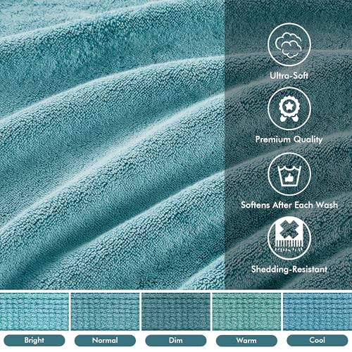 Madison Park 800GSM 100% Cotton Bathroom Bath Towel Set of 8, Aqua | Long Staple, Highly Absorbent, Durable Hotel Spa Quality, Quick Dry, Double Stitched Hems, Lint Reducing, OEKO-TEX Certified - color: Aqua, size: Multi-Sizes