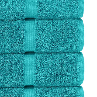 Chakir Turkish Linens 6 Piece Towels Set, 100% Cotton Luxury Turkish Towels for Bathroom, Soft Absorbent Bath Towel Set with 2 Bath Towels 2 Hand Towels 2 Washcloths, Aqua - color: Aqua