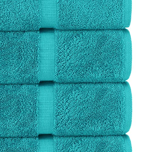 Chakir Turkish Linens | Hotel & Spa Quality 100% Cotton Premium Turkish Towels | Soft & Absorbent (4-Piece Bath Towels, Aqua) - color: Aqua