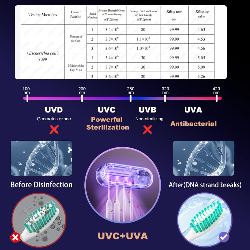 UV Toothbrush Sanitizer Holder for 4 | Wall Mounted Toothbrush Holder for Bathroom with Fan Drying | USB Rechargeable Toothbrush Cleaner & Sterilizer, No Drill Install, Modern Design (White) - color: White Ⅱ