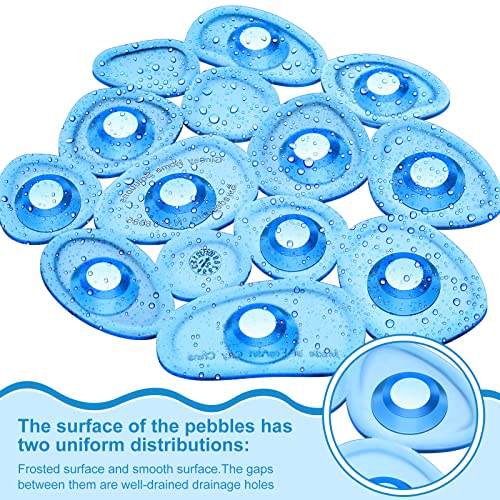 Riakrum 12 Pcs Non Slip Bathtub Stickers, Clear Anti Slip Shower Treads with Strong Suction Cups, Pebble Provides Traction Machine Washable No Residue, Safe(Green, Blue, Transparent) - color: Green, Blue, Transparent