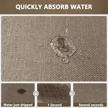 Ultra Thin Bathroom Rugs Non Slip Bath Mat 17" x 32" Bathroom Mat | Quick Dry Machine Washable Rugs Perfect for Shower, Camel - color: Dark Beige, size: Medium(17"x32")