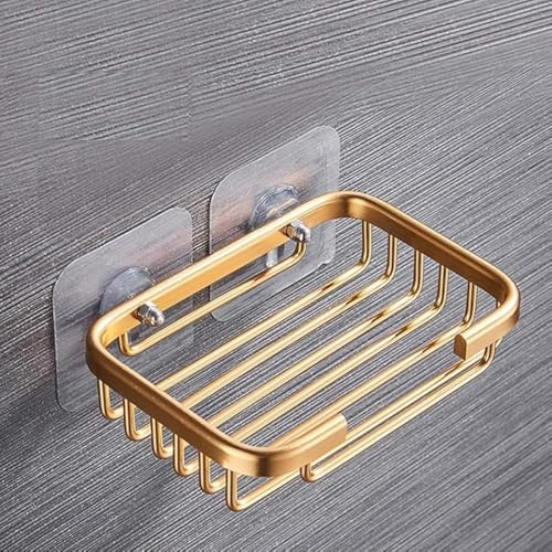 Gold Soap Holder for Shower Wall, Stainless Steel Adhesive Soap Dish, Bathroom Storage Rack, Drill Free Soap Holder Storage Rack Soap Dishes, Bathroom Accessories