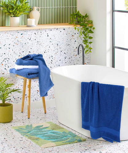 COZYART Denim Blue Bath Towel Set, Turkish Cotton Hotel Large Towel Bulk for Bathroom, Thick Bathroom Sets of 6 with 2 Bath Towels, 2 Hand Towels, 2 Washcloths, 650 GSM | OEKO-Tex 100 Certified Zero Twist Ring Spun, Soft Absorbent Quick Dry, Plush Fluffy,