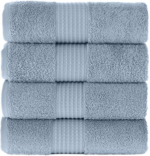 MAURA Basics Hand Towels for Bathroom with Hanging Hook Loops. Soft, Durable, Long Lasting and Absorbent Hand Towel Sets for Bathroom, American Standard Size 16"x28", Blue Gray - color: Blue Gray, size: Hand Towel (4-Pack)