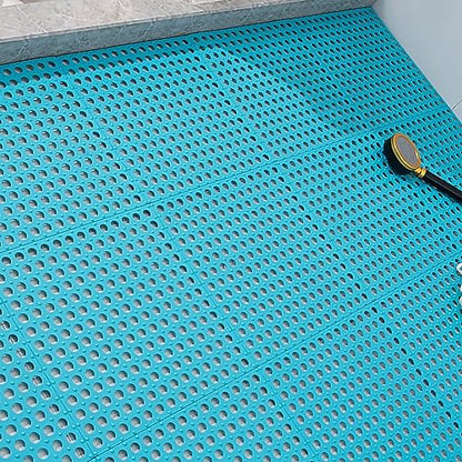 Tyenaza 10Pcs Bath Tub Shower Mat, Suction Cup Floor Mats Anti Slip Plastic Mosaic Bath Mat Tub Bathroom Mats for Kitchen Bathroom (Blue) - color: Blue