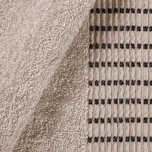 Ultra Soft 6 Pack Cotton Towel Set, Contains 2 Bath Towels 28x55 inch, 2 Hand Towels 16x24 inch & 2 Wash Cloths 12x12 inch, Ideal Everyday use, Compact & Lightweight - Tan - color: Tan, size: 6 Pack Set