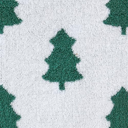SKL Home Christmas/Winter Holiday Trees Bath Towel, Reversible, Green/White | 100% Cotton. 500 GSM weight. Soft & absorbent jacquard. Great for holiday gifting. - color: Holiday Trees, style: Bath Towel