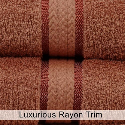 COTTON CRAFT Ultra Soft 6 Piece Towel Set - 100% Cotton Towels - Mocha | Absorbent 580 GSM Quick Dry Everyday Premium Luxurious Bathroom Towels - 2 Large Bath Towels, 2 Hand Towels, 2 Washcloths - color: Mocha, size: 6 Piece Towel Set