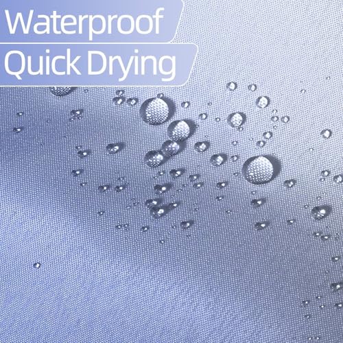 Ombre Blue Stall RV Shower Curtain with Hooks 36x72inches | Machine Washable Waterproof, Modern Solid Boho Gradient, Bathroom Dorm Hotel Room Divider, Easy to Install, Window Curtain - color: Blue, size: 36"W x 72"L (Pack of 1)