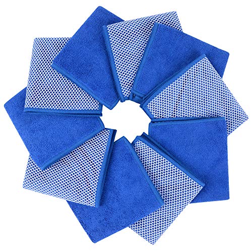 Dish Cloth for Washing Dishes Kitchen Washcloth Cleaning Cloth | 12x12inch 20pack Kitchen Towels Rags, Microfiber Cleaning Cloths, Wash Cloths with Poly Scour Side, Wholesale, Dark Blue - color: Dark Blue, size: 12inchx12inch 20pack