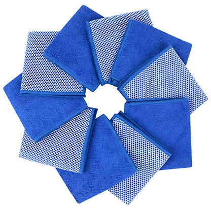 Dish Cloth for Washing Dishes Kitchen Washcloth Cleaning Cloth | 12x12inch 20pack Kitchen Towels Rags, Microfiber Cleaning Cloths, Wash Cloths with Poly Scour Side, Wholesale, Dark Blue - color: Dark Blue, size: 12inchx12inch 20pack