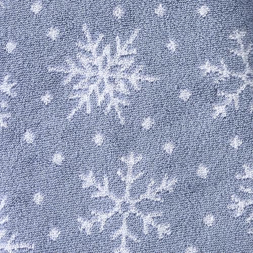 SKL Home Christmas/Winter Scattered Snowflakes Bath Towel, Blue | 100% Cotton. 500 GSM weight. Soft & absorbent. Reversible jacquard pattern. Great for holiday gifting. - color: Scattered Snowflakes (Blue), style: Bath Towel