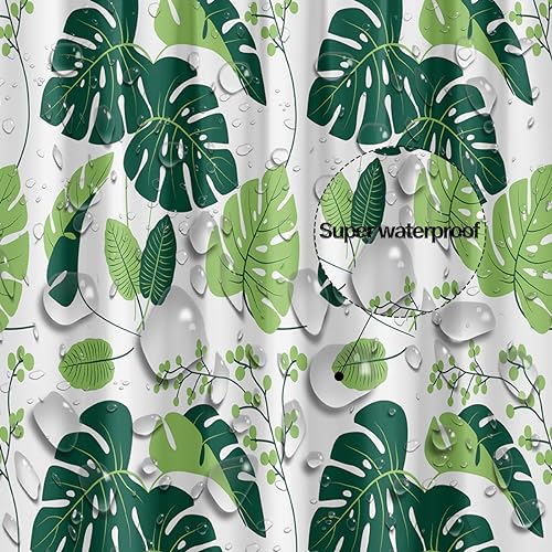 Plastic Shower Liner - Premium PEVA 4G Shower Curtain Liner with Rustproof Grommets and 3 Weighted Magnets, Waterproof Shower Curtains for Bathroom (Turtleback Leaf) - color: Turtleback Leaf, size: 71"W x 71"L (Pack of 1)