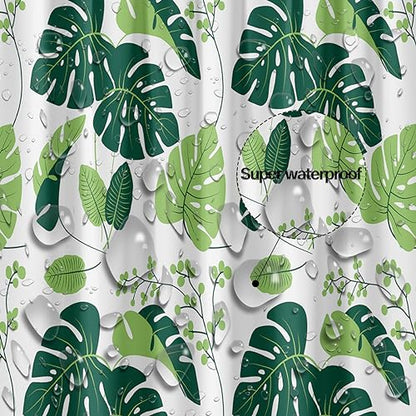 Plastic Shower Liner - Premium PEVA 4G Shower Curtain Liner with Rustproof Grommets and 3 Weighted Magnets, Waterproof Shower Curtains for Bathroom (Turtleback Leaf) - color: Turtleback Leaf, size: 71"W x 71"L (Pack of 1)