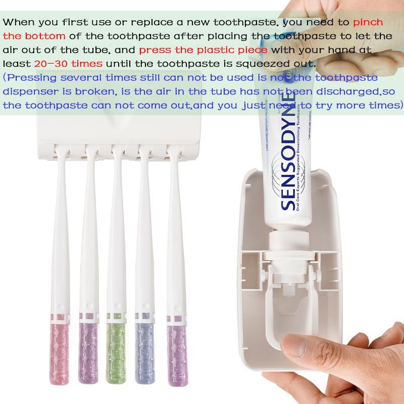 Toothbrush Holder and Toothpaste Dispenser Set | Automatic Toothpaste Squeezer Dispenser, Dispenser Toothpaste Squeezer Kit, Wall Mounted Bathroom Accessories (Black) - color: Black