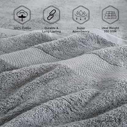 LANE LINEN Bath Sheets 100% Cotton 2 Pack Oversized Soft - Grey | Oversized Shower Sheets - Generously Sized, Oversized & Roomy, Lightweight & Breathable, Fade-Resistant Color - color: 04: Space Grey, size: 2 Piece Bath Sheets
