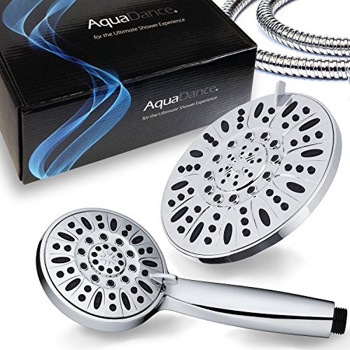 AquaDance Chrome 7" Premium High Pressure 3-Way Rainfall Combo with Extra Long 72 inch Hose – Enjoy Luxury 6-Setting Rain Showerhead and Matching Hand Held Shower Separately or Together - color: Chrome, style: Premium High Pressure 3-Way Rainfall Combo wi