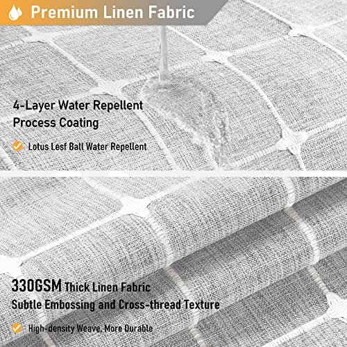 Long Boho Farmhouse Linen Heavy Duty Shower Curtain, 72x84, Gray/Grey | Tall Size, 330GSM Linen Blend, 3-side Tassels, Water Repellent Fabric, 12 Plastic Hooks, Bohemian Style, Machine Washable - color: Grey, size: 72"W x 84"L (Pack of 1)