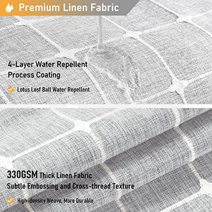 Long Boho Farmhouse Linen Heavy Duty Shower Curtain, 72x84, Gray/Grey | Tall Size, 330GSM Linen Blend, 3-side Tassels, Water Repellent Fabric, 12 Plastic Hooks, Bohemian Style, Machine Washable - color: Grey, size: 72"W x 84"L (Pack of 1)