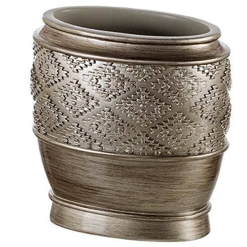 Creative Scents Dublin Silver 4 Piece Bathroom Accessory Set | Includes Soap Dispenser, Toothbrush Holder, Tumbler Cup & Soap Dish - style: 4 Piece Set
