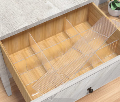8pcs DIY Plastic Drawer Organizer Adjustable Drawer Dividers for Home Tidy Closet, Socks, Underwear, office school supplies, kitchen utensil tools (Clear White) - color: Transparent White