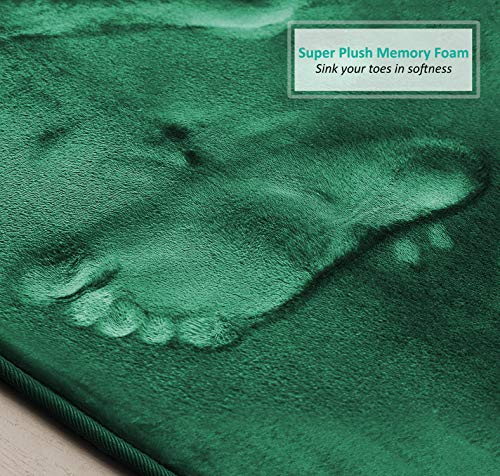 Clara Clark Bathroom Rugs, Ultra Soft Plush Bath Mat for Bathroom, Non-Slip, Velvet Memory Foam Bath Rugs, 20 x 32, Solid Hunter Green