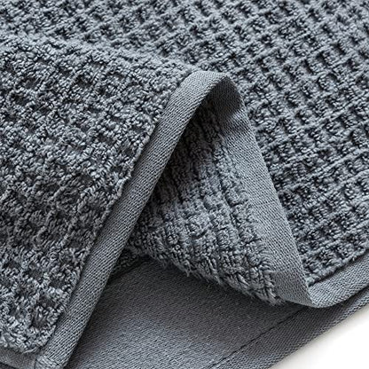 Softerry Waffle Bath Towel Set - 100% Soft Cotton - Plush and Extra Absorbent - Luxury Hotel & Spa Quality - Fade Resistant - Eco-Friendly (Space Gray, Set of 8 Towels) - color: Space Gray, size: Set of 8 Towels