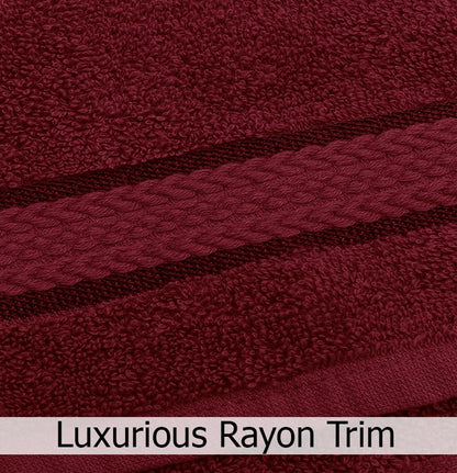COTTON CRAFT Ultra Soft 6 Piece Towel Set - 100% Cotton Towels - Burgundy | Absorbent 580 GSM Quick Dry Everyday Premium Luxurious Bathroom Towels - 2 Large Bath Towels, 2 Hand Towels, 2 Washcloths - color: Burgundy, size: 6 Piece Towel Set