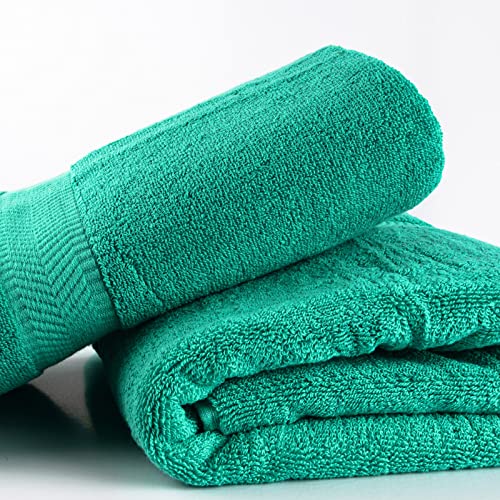 BY LORA 660 GSM Bath Towel Set of 6, 100% Ring-Spun Cotton Terry, 2 Bath Towels + 4 Hand Towels, Hotel Quality, Heavyweight Plush, Turquoise - color: Turquoise, size: 6-Piece Set