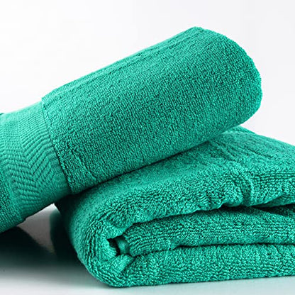 BY LORA 660 GSM Bath Towel Set of 6, 100% Ring-Spun Cotton Terry, 2 Bath Towels + 4 Hand Towels, Hotel Quality, Heavyweight Plush, Turquoise - color: Turquoise, size: 6-Piece Set