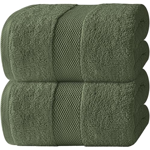 Luxury Soft Bath Sheet Towels - 650 GSM Cotton Luxury Bath Towels Extra Large 35x70 | Highly Absorbent and Quick Dry | Hotel Quality Extra Large Bath Towels Oversized, Forest Green, 2 Pack - color: 12: Forest Green