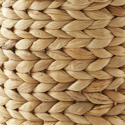 Casafield Water Hyacinth Waste Basket - Natural, Woven Wicker Trash Can for Bathroom, Bedroom, Laundry Room, Home Office - color: Natural