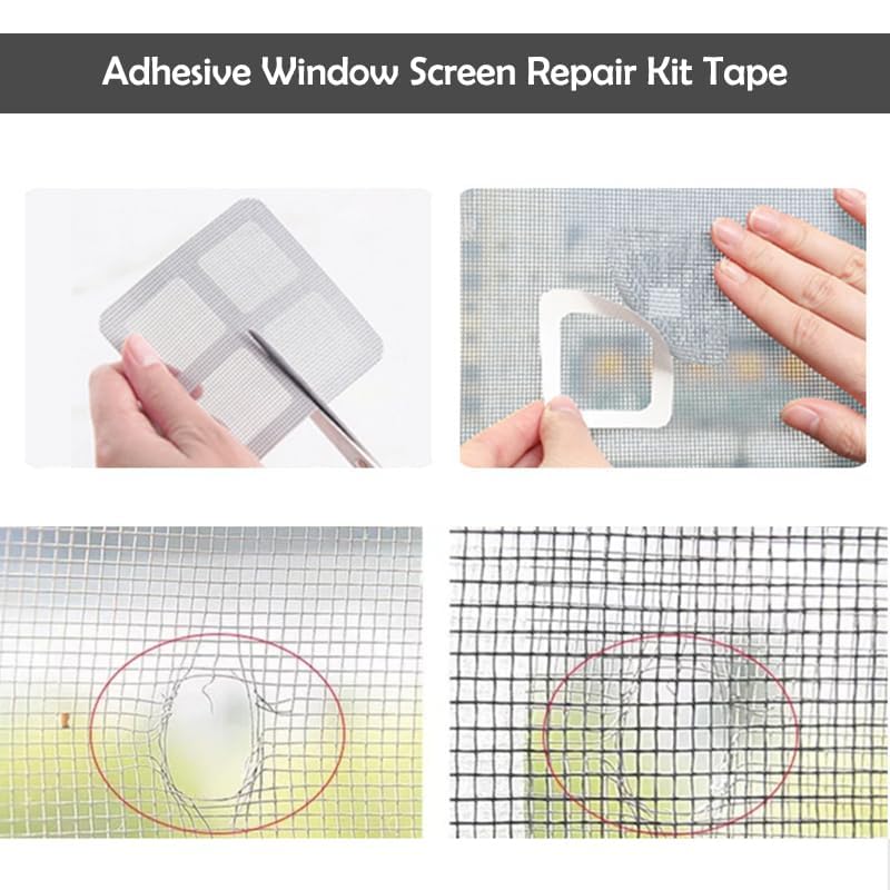 30Pcs Disposable Shower Drain Cover Hair Catcher 4" X 4" Square Shower Drain Mesh Stickers Flat Floor Drain Sticker for Bathroom, Laundry, Bathtub, Sink Adhesive Window Screen Repair Tape Kit
