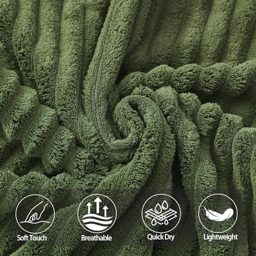 3 Pack Bath Towel Set, 40"x80" Oversized Bath Sheet, Olive Green | Ultra Soft Microfiber, Lint Free, Quick Dry, Highly Absorbent, Full Body Coverage, 1 Bath Sheet, 1 Hand Towel, 1 Washcloth - color: Olive Green, size: 3 Piece Towel Set