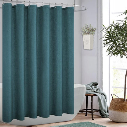 KOUFALL Teal Shower Curtains for Bathroom Set with Hooks,Waterproof Linen Dark Marine Ocean Blue Green Shower Curtain,72x72 Inch - color: Teal, size: 72"W x 72"L (Pack of 1)