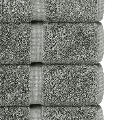 Chakir Turkish Linens 6 Piece Towels Set, 100% Cotton Luxury Turkish Towels for Bathroom, Soft Absorbent Bath Towel Set with 2 Bath Towels 2 Hand Towels 2 Washcloths, Gray - color: Gray