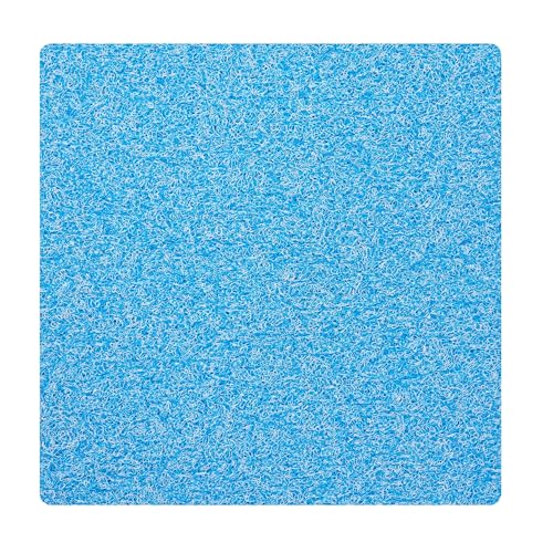 Enkosi Loofah Shower Mat Non Slip – Square Anti Slip Bath Mat for Inside Showers, Bathtub, Tub, Bathroom - Cushioned, Quick Dry PVC with Drain Holes - Secure Grip Safety Pad (Aqua Blue 24x24) - color: Aqua Blue, size: 24" x 24" (Square)