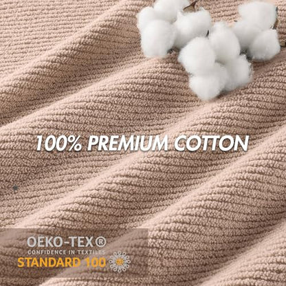 Madison Park 100% Zero Twist Cotton 4 Piece Bathroom Hand Towels, Beige | 18" x 28" Bath Hand Towels, 500 GSM Diagonal Ribbed, Soft, Quick Dry, Highly Absorbent, Durable, Modern, OEKO TEX - color: Beige, size: 4 Piece Hand Towel Set