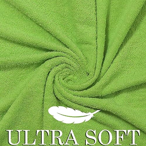 CRAFTBERRY- 6 Piece Cotton Bath Towel Set - 2 Bath - 2 Hand - 2 Face, Lime | 100% Cotton • Thick & Plush • Hotel Quality • Ultra Soft • Highly Absorbent • Quick Dry • Low Lint • Machine Washable - color: Parrot Green