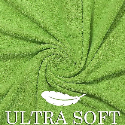 CRAFTBERRY- 6 Piece Cotton Bath Towel Set - 2 Bath - 2 Hand - 2 Face, Lime | 100% Cotton • Thick & Plush • Hotel Quality • Ultra Soft • Highly Absorbent • Quick Dry • Low Lint • Machine Washable - color: Parrot Green