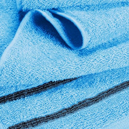 MyOwn Ultra Soft 6 Pack Cotton Towel Set, Contains 2 Bath Towels 28x55 inch, 2 Hand Towels 16x24 inch & 2 Wash Coths 12x12 inch, Ideal Everyday use, Compact & Lightweight - Sky Blue, 71640 - color: Sky Blue, size: 6-Piece Towel Set
