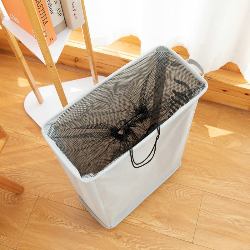 Pilipane 21 7in Slim Rolling Laundry Baskets Slim Laundry Hamper, Laundry Hamper with Wheels Narrow Rolling Laundry Basket, Portable Skinny Hamper lunch box Storage Bins(White)