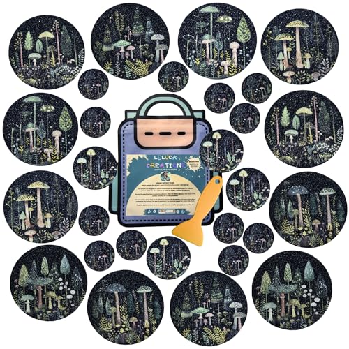 Handmade NON SLIP BATHTUB STICKERS, 28 PCS Enchanted Forest, Alternative to Bath Mat, Waterproof Adhesives, Anti Slip Shower Stickers, Tubs, Stairs - Safety Tub Non Slip Stickers