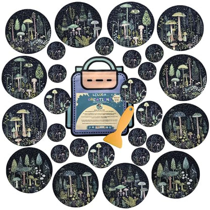 Handmade NON SLIP BATHTUB STICKERS, 28 PCS Enchanted Forest, Alternative to Bath Mat, Waterproof Adhesives, Anti Slip Shower Stickers, Tubs, Stairs - Safety Tub Non Slip Stickers