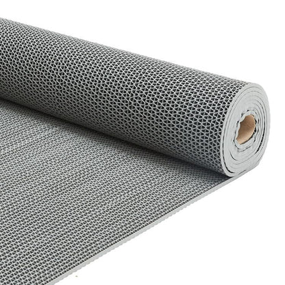 PVC Drainage Floor Mat 3x10Ft, Non-Slip 0.22'' Thick Heavy Duty Mesh Hole Pool Mat, Commercial PVC Mesh Hollow Mats, Outdoor Indoor Rug for Bathroom Patio Bath Shower Wet Area (Grey)
