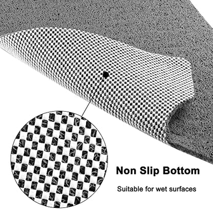 Leotruny Bath Tub Shower Mat 40 x 16 Inch Non Slip Soft PVC Loofah | Bathtub Mats for Bathroom - color: C01-dark Grey