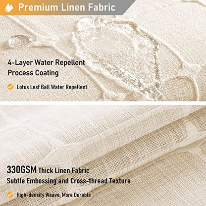 54x78 Boho Farmhouse Linen Heavy Duty Shower Curtain Set, Cream/Beige | Narrow Long Size, 330GSM Linen Blend, 3-side Tassels, Waterproof Fabric, 10 Plastic Hooks, Rustic Bohemian, Machine Washable - color: A - Cream, size: 54"W x 78"L (Pack of 1)