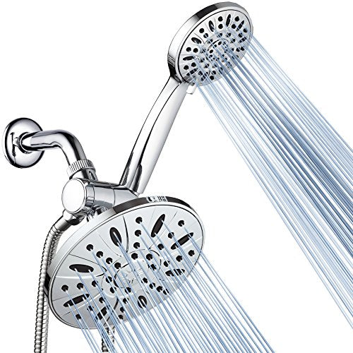 AquaDance 7" Premium High Pressure 3-Way Rainfall Combo Combines The Best of Both Worlds-Enjoy Luxurious Rain Showerhead and 6-Setting Hand Held Shower Separately or Together, Chrome | Enjoy Luxury 7-inch Showerhead & 6-mode Hand Shower Separately or Toge