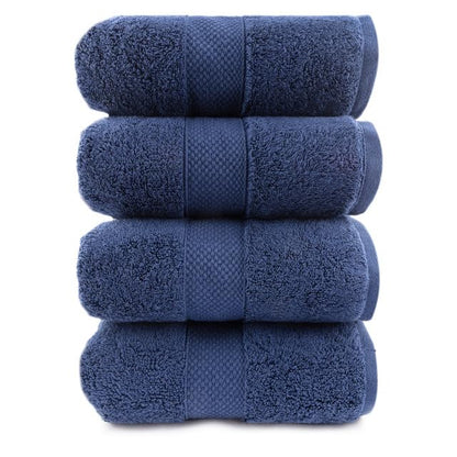 Maisonette Loft Egyptian Cotton Turkish Bath Towels, Soft, Absorbent, Ideal Quick Dry Large Luxury Bath Towel Set for Shower (30" x 58", 4 Pack), Navy Blue - color: Navy, style: Bath Towel Set of 4 - 30 x 58